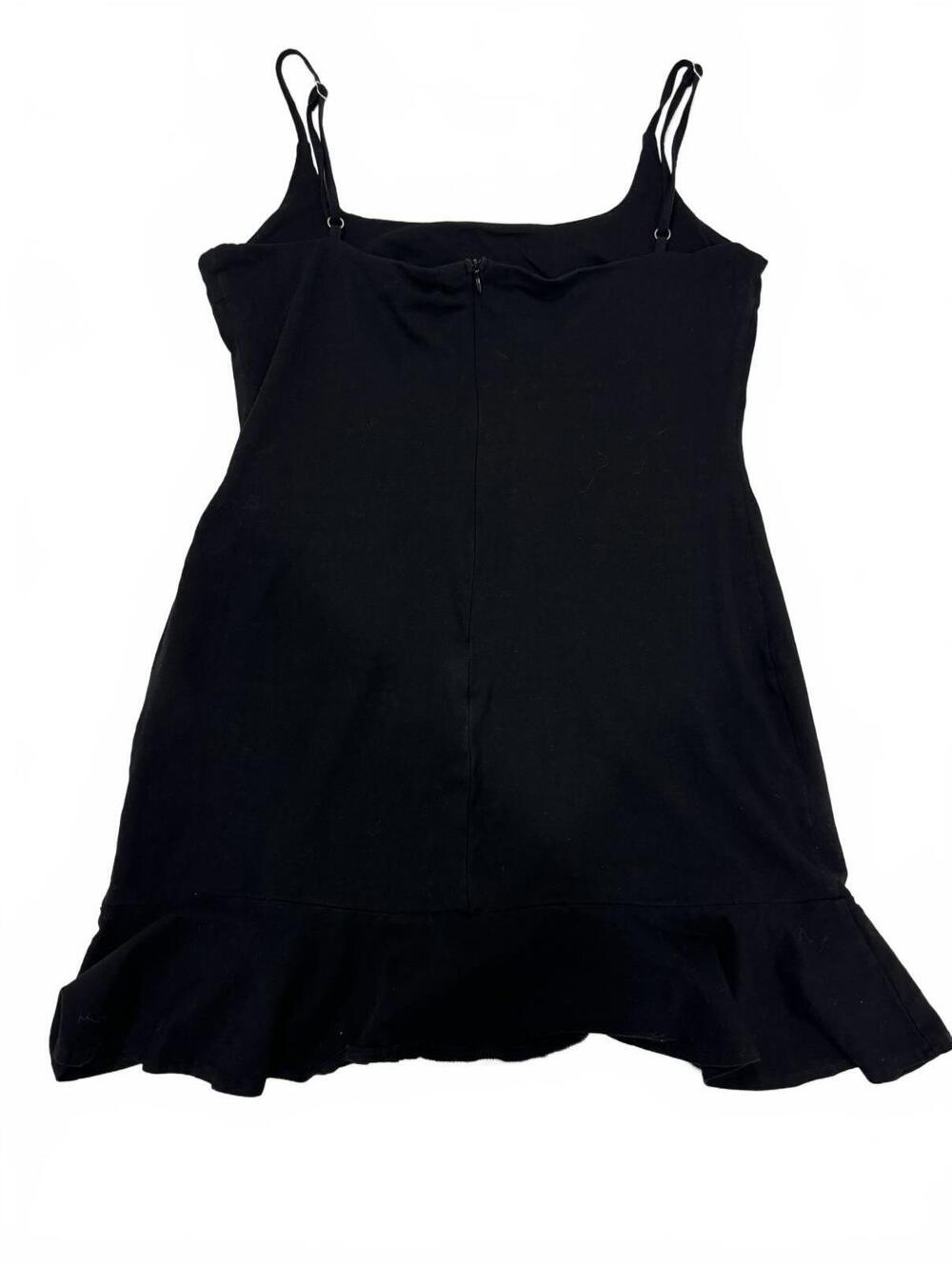 Princess Polly Black Kiribati Ruffle Hem Sleeveless Mini Dress Size 12 LBD - Picture 4 of 9